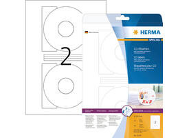 Etiket HERMA 5079 CD 116mm wit opaqua 50 stuks