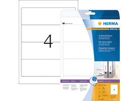 Rugetiket HERMA 5095 breed 61x192mm zelfklevend wit