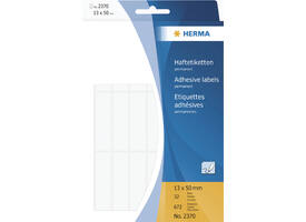 Etiket HERMA 2370 13x50mm wit 672 stuks