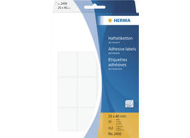 Etiket HERMA 2450 25x40mm wit 512 stuks