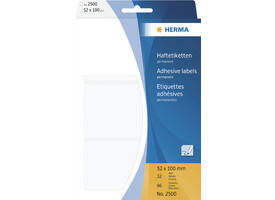 Etiket HERMA 2500 52x100mm wit 96 stuks