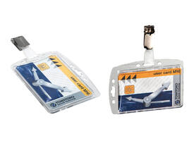 Veiligheidspashouder Durable 8005 dicht met clip 54x85mm