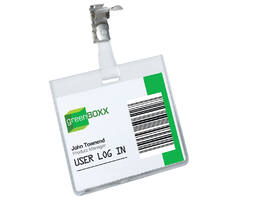 Badge Durable 8003 met clip liggend gesloten 60x90mm