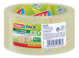 Verpakkingstape tesapack® Eco & Strong 66mx50mm transparant