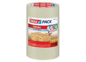 Verpakkingstape tesapack® Strong 66mx50mm PP transparant 3 rollen