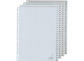 Tabbladen Kangaro 23-gaats G4100CM 1-100 genummerd grijs PP