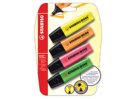 Markeerstift STABILO BOSS Original 70/4 assorti blister à 4 stuks