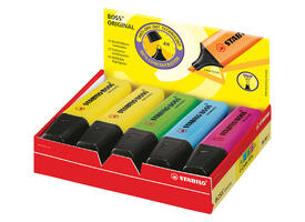 Markeerstift STABILO BOSS Original 70/10 4 kleuren assorti 10 stuks