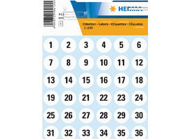 Etiket HERMA 4124 12mm getallen 1-240 240 stuks