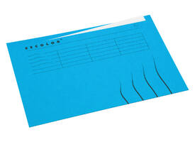 Vouwmap Secolor met tabrand A4 100% gerecycled karton 250gr Blauw
