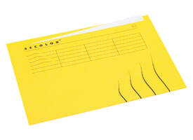 Vouwmap Secolor met tabrand A4 100% gerecycled karton 250gr Geel