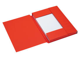Dossiermap Secolor A4 3 kleppen 100% gerecycled karton 250 gr rood