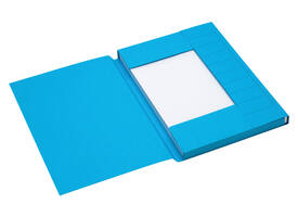 Dossiermap Secolor A4 3 kleppen 100% gerecycled karton 250 gr blauw