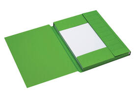 Dossiermap Secolor A4 3 kleppen 100% gerecycled karton 250 gr groen