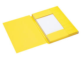 Dossiermap Secolor A4 3 kleppen 100% gerecycled karton 250 gr geel