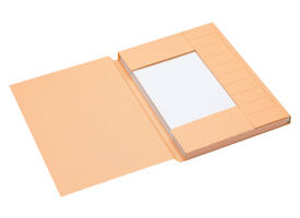 Dossiermap Secolor A4 3 kleppen 100% gerecycled karton 250 gr chamois