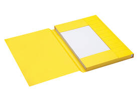 Dossiermap Secolor folio 3 klep 100% gerecycled karton 250 gr geel