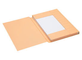 Dossiermap Secolor folio 3 klep 100% gerecycled karton 250 gr chamois
