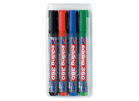 Whiteboardmarker edding 360 rond 1.5-3mm assorti 4 stuks
