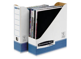 Tijdschriftcassette Bankers Box System A4  wit blauw