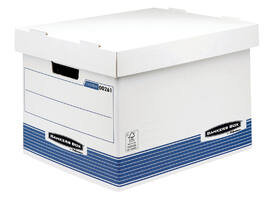 Archiefdoos Bankers Box System standaard wit blauw