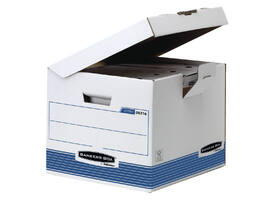 Archiefdoos Bankers Box System flip top kubus wit blauw