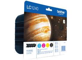 Inktcartridge Brother LC-1240VALBP zwart + 3 kleuren