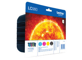 Inktcartridge Brother LC-980VALBP zwart + 3 kleuren