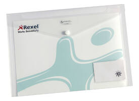 Enveloptas Rexel ice A4 + visitekaart transparant 5 stuks