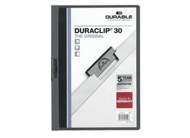 Klemmap Durable Duraclip A4 3mm 30 vellen antraciet/grijs