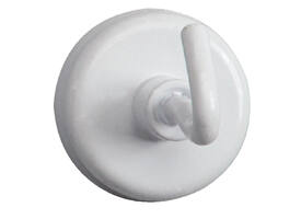 Magneet met haak MAUL 25mm trekkracht 3kg wit 5 stuks