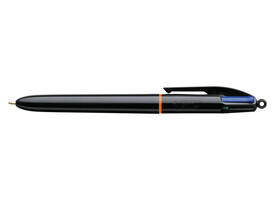 Balpen Bic 4kleuren Pro met ring medium zwart