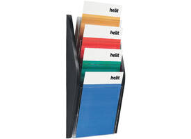 Folderhouder Helit wand 4x A4 zwart