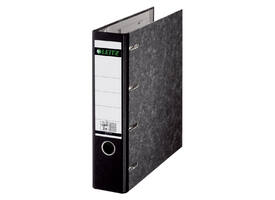 Ordner Leitz 1092 giro-bank met dubbele mechaniek 75mm karton A4 zwart