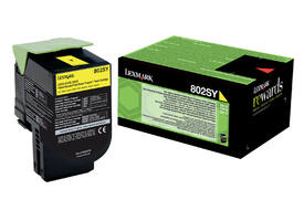 Tonercartridge Lexmark 80C2SY0 prebate geel