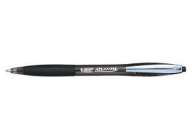 Balpen Bic Atlantis soft metalen clip clic medium zwart
