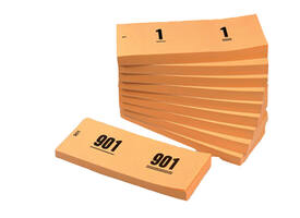 Nummerblok 42x105mm nummering 1-1000 oranje 10 stuks