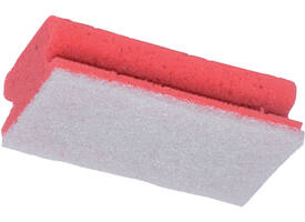 Schuurspons Cleaninq met greep 140x70x42mm rood/wit 5 stuks