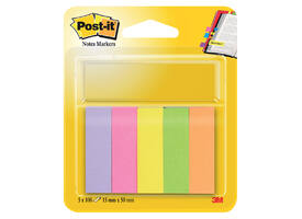 Markeerstrook Post-it 670 15x50mm papier assorti 5x100vel