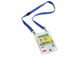 Badge Durable voor evenementen A6 met koord blauw 10 stuks