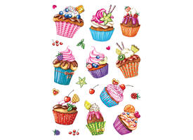 Etiket HERMA 3387 cupcakjes glitter