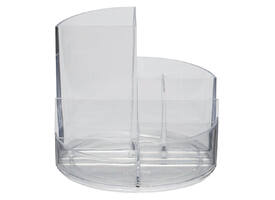 Pennenkoker MAUL roundbox 7 vakken Ø140x125mm transparant