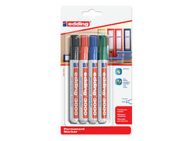 Viltstift edding 3000 rond 1.5-3mm assorti blister à 4 stuks