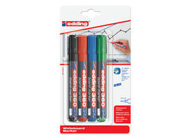 Whiteboardmarker edding 360 rond 1.5-3mm assorti blister à 4 stuks