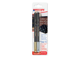 Fineliner edding 1200 053-054 fijn zilver en goud blister à 2 stuks
