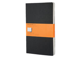 Schrift Moleskine 130x210mm lijn 160 pagina's 70gr zwart set à 3 stuks