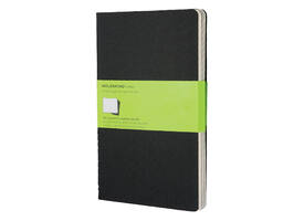 Schrift Moleskine 130x210mm blanco 160 pagina's 70gr zwart set à 3 stuks