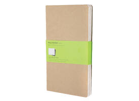 Schrift Moleskine 130x210mm blanco 160 pagina's 70gr kraft set à 3 stuks