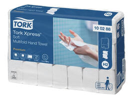 Handdoek Tork H2 Xpress Premium multifold 2-laags 212x340mm 21x110 vel wit 100288