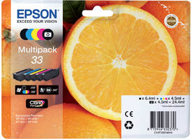 Inktcartridge Epson 33 T3337 2x zwart + 3 kleuren